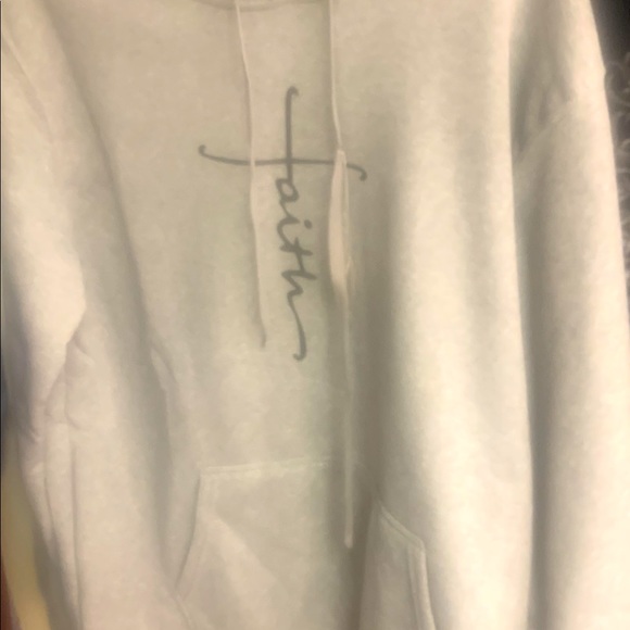 FAITH HOODIES AVAILABLE IB GRAY OR BLACK SIZE LARGE - Picture 2 of 3
